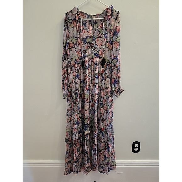 Anthropologie Dresses & Skirts - Anthropologie The Marais Printed Chiffon Maxi Dress Womens L Floral Boho Maxi